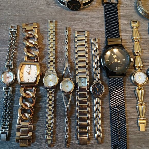 Lot 35+ Watches Parts/Repair ALL Metal Relic Nine West Rumours Armitron Gruen